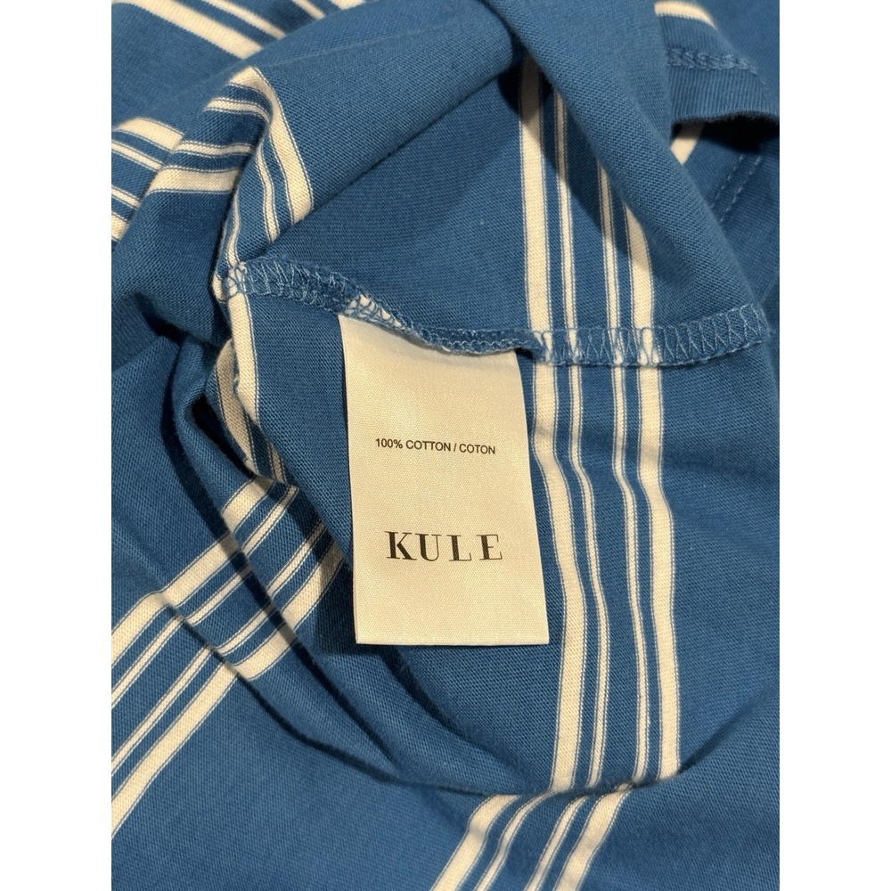 Kule The Modern Tee Women’s M White & Blue Striped Short Sleeve Casual Preppy - Picture 10 of 12
